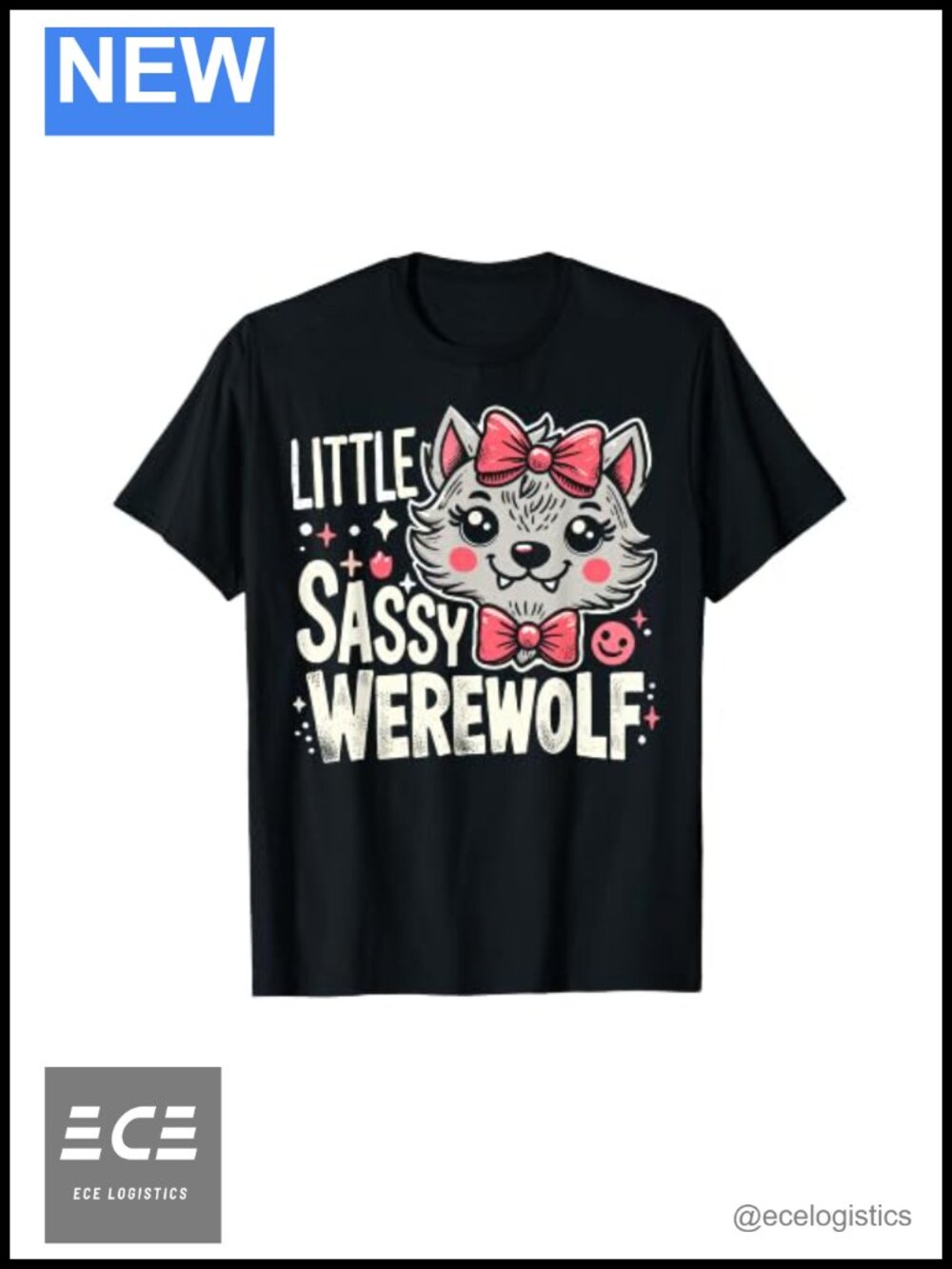 Girls Werewolf Halloween Costume T-Shirt Crew Neck Pull On